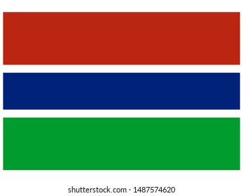 National flag of Republic of the Gambia. original colors and proportion. Simply vector illustration eps10, from countries flag set.