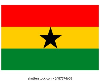 National flag of Republic of Ghana. original colors and proportion. Simply vector illustration eps10, from countries flag set.