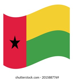 National Flag Republic of Guinea-Bissau illustration