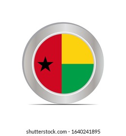 The national flag of the Republic of Guinea-Bissau is isolated in official colors.