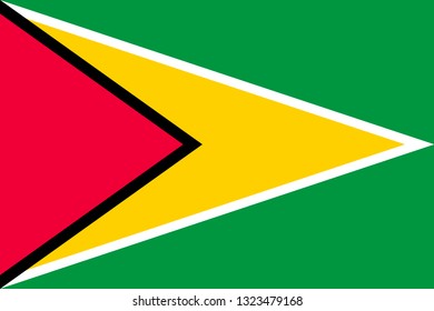 National flag of republic Guyana. Guyanese patriotic symbol with official colors. South America country identity object. Guyana flag vector illustration in flat design for web or mobile app. svg