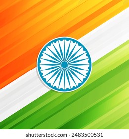 National flag of Republic of India background. Graphic design for India holidays greeting cards and invitations. Vector illustration.