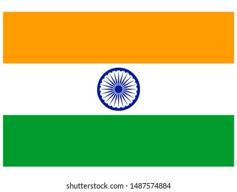 National flag of Republic of India. original colors and proportion. Simply vector illustration, from countries flag set.