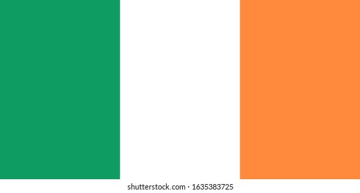 The national flag of the Republic of Ireland is isolated in official colors.
