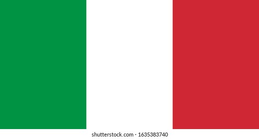 The national flag of the Republic of Italy is isolated in official colors.