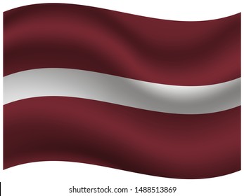 National flag of Republic of Latvia. original colors and proportion. Simply vector illustration, from countries flag set.