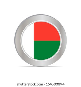 The national flag of the Republic of Madagascar is isolated in official colors.