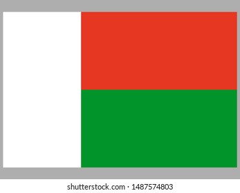 National flag of Republic of Madagascar. original colors and proportion. Simply vector illustration, from countries flag set.