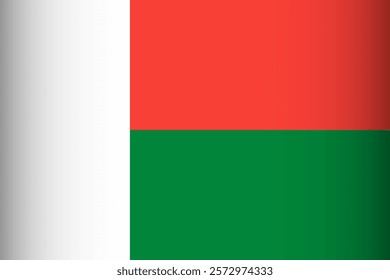 National Flag of the Republic of Madagascar. Vector symbol