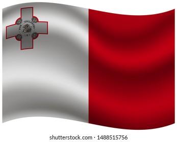 National flag of Republic of Malta. original colors and proportion. Simply vector illustration, from countries flag set.
