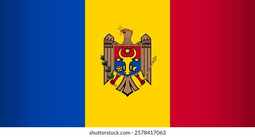 National Flag of the Republic of Moldova. Vector element