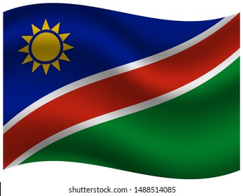 National flag of Republic of Namibia. original colors and proportion. Simply vector illustration eps10, from countries flag set.