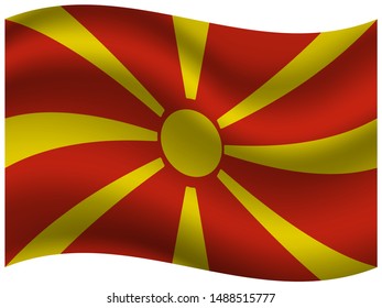 National flag of Republic of North Macedonia. original colors and proportion. Simply vector illustration, from countries flag set.