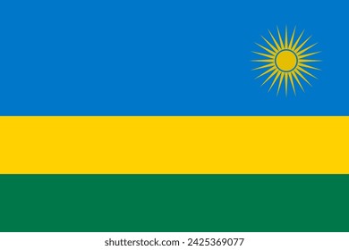 bandera nacional de la República de Ruanda los colores y proporciones originales(2:3)