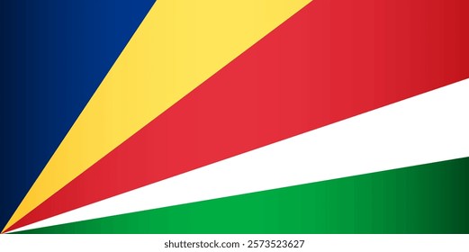 National Flag of the Republic of Seychelles. Vector symbol of the state