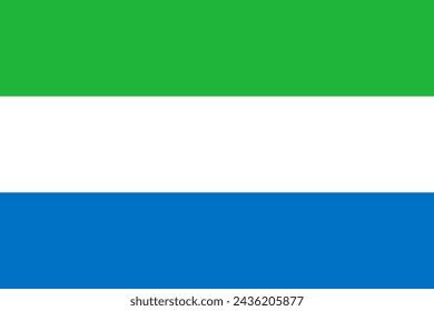 Nationalflagge der Republik Sierra Leone in Originalgröße, -farben und -proportionen