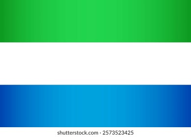 National Flag of the Republic of Sierra Leone. Vector symbol of the state