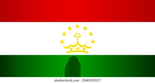 National Flag of the Republic of Tajikistan. Vector Element