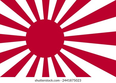 national flag of Rising Sun in the original size,colours and proportions