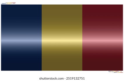 National Flag of Romania. in black shadow. Romanians flag in Rectangle shape. European Country. Romania flags isolated on white background. Editable vector EPS available