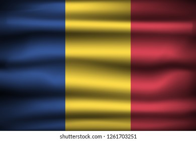 National Flag of Romania RO. Front view, official colors and correct proportion. Realistic vector illustration.
