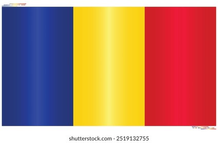 National Flag of Romania. Romanians flag in Rectangle shape. European Country. Romania flags isolated on white background. Editable vector EPS available