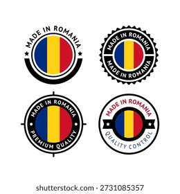 Nationalflagge Rumäniens, flache Vektorsymbole setzen