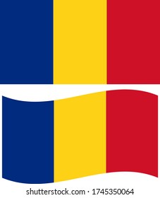 Bandera nacional de Rumania, pabellón del vector de Rumania. 