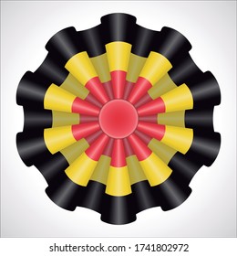 National Flag Rosette. Belgian Ribbon Cockade Isolated on White. 3D Illustration. Patriotic Day.