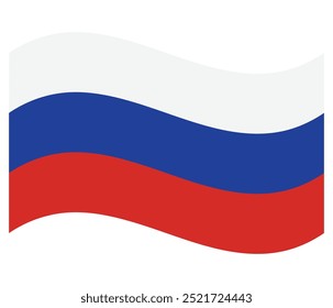 National flag of Russia isolated on white. Vector illustration