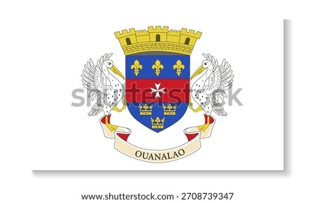 National flag of Saint Barthelemy in flat style. Vector flat illustration.