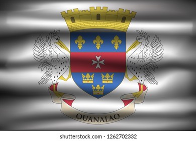 National Flag of Saint Barthélemy BL. Front view, official colors and correct proportion. Realistic vector illustration.