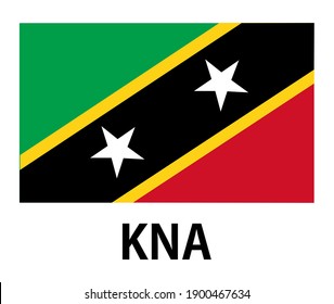 The national flag of the Saint Kitts and Nevis. KNA. 