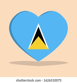 The national flag of saint lucia love icon isolated on cream background vector illustration