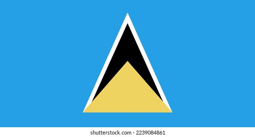 National flag of Saint Lucia. Vector illustration.