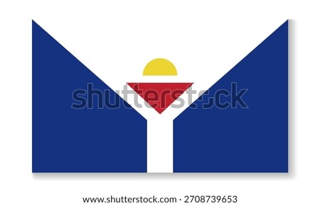 National flag of Saint Martin in flat style. Vector flat illustration.