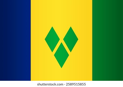 National Flag of Saint Vincent and the Grenadines. Vector Element