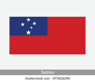 National Flag of Samoa. Samoan Country Flag. Independent State of Samoa Detailed Banner. EPS Vector Illustration Cut File svg