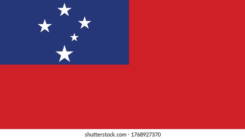 Bandera nacional de Samoa. Ilustración vectorial, Vector de la bandera samoa. EPS, vector, ilustración.