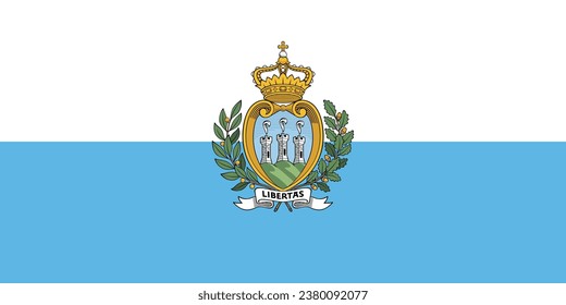 National flag of San Marino that can be used for celebrating national days. Vector illustration