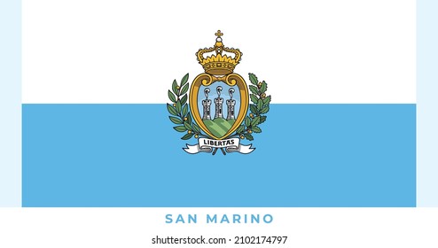 The national flag of San Marino Flag. Vector illustration of San Marino Flag, Vector of San Marino flag.