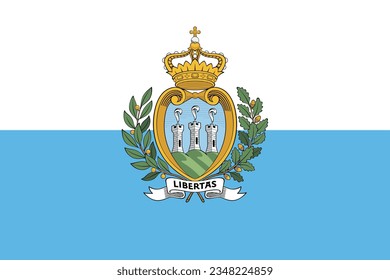 National flag of San Marino. Vector illustration.