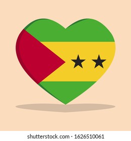 The national flag of sao tome and principe love icon isolated on cream background vector illustration