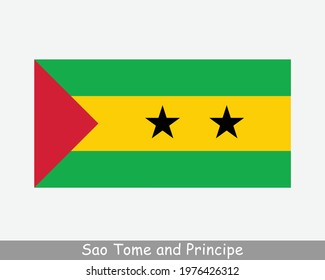 National Flag of Sao Tome and Principe. Democratic Republic of São Tomé and Príncipe Country Flag Detailed Banner. EPS Vector Illustration Cut File
