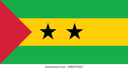 National flag of Sao Tome Principe that can be used for national days. Vector illustration