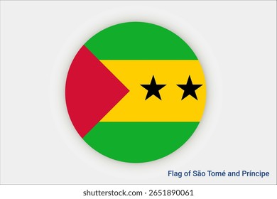 Bandeira de São Tomé e Príncipe. Bandeira de São Tomé e Príncipe em alto detalhe. África. Ilustração em 3D.