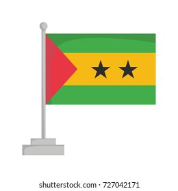 National flag of Sao Tome and Principe Vector Illustration