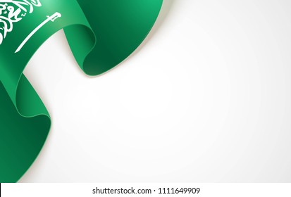 National flag of Saudi Arabia isolated on white background. Patriotic Symbolic background. Vector illustration