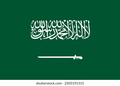 National flag of Saudi Arabia. Flag of the Kingdom of Saudi Arabia. Vector illustration