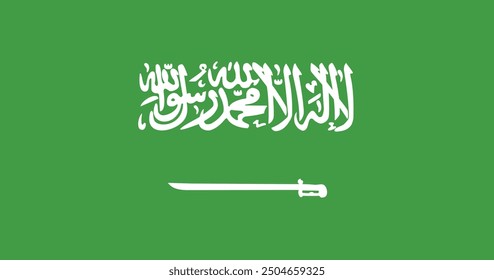 Bandera nacional de Arabia Saudita. Bandera rectangular. Ilustración vectorial